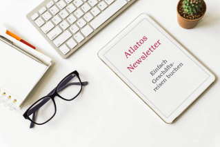 Atlatos newsletter auf einem Tablet